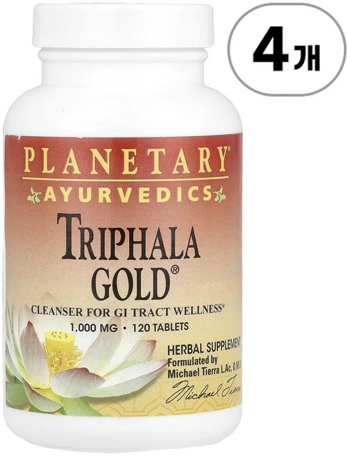 플래네터리 허벌 아유르베딕 트리팔라 골드 Planetary Herbals Ayurvedics Triphala Gold® 120정, 4개 - 쿠팡