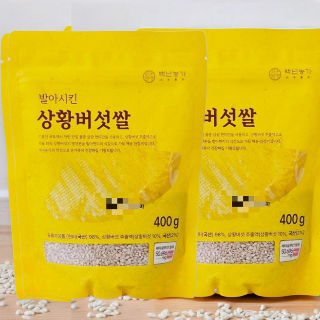 백년농가 상황버섯쌀, 400g, 2개