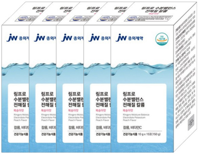 링프로 수분밸런스 전해질 칼륨 수분충전 당 제로 이온음료 마시는 포도당 복숭아맛 분말스틱 에너지업 영국DSM사 비타민C 건강기능식품 무설탕 워터, 5개, 15회분