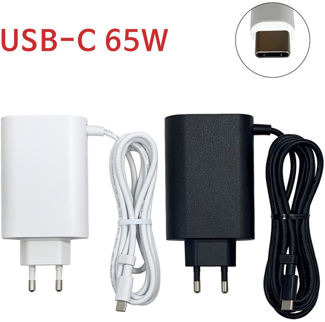 DELL 래티튜드 7440 노트북 어댑터 충전기 USB-C 65W PD 전원 케이블, 블랙, 1개