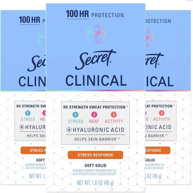 시크릿 클리니컬 스트렝스 데오드란트 소프트 솔리드 1.6 oz 3개입, 45g - 쿠팡