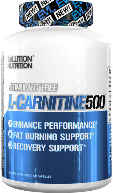 EVLUTIONNUTRITION L-左旋肉鹼膠囊 500mg, 120顆, 1罐