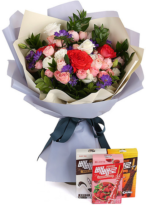 119플라워 (당일배송) 매일 보고싶어요 (빼빼로포함) ST-C375 꽃다발 전국꽃배달 빼빼로데이 기념일 꽃선물 생화 꽃배달, 1개, 혼합