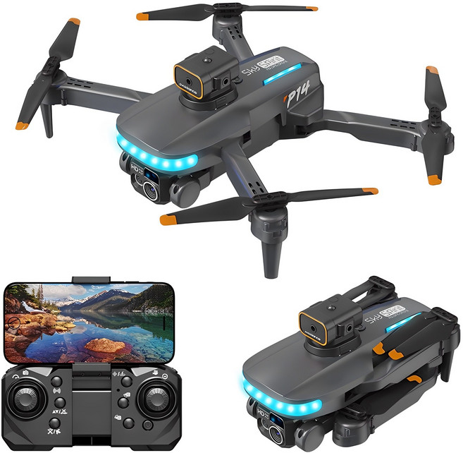 HHSSL 4K 고성능 초보용 드론 / 비행시간 30분 / 듀얼 카메라 / 자동 장애 회피 / 한글 설명서, 블랙 드론 세트, 1개