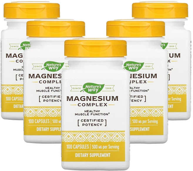 네쳐스웨이 마그네슘 복합체 250mg 캡슐 100정, 5팩 - 쿠팡