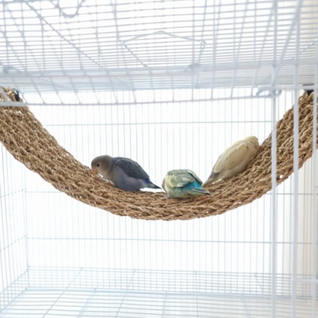 해초 매트 앵무새 해먹 놀이터 그네 장난감 새용품 횃대 평상, 1개, 직사각형75