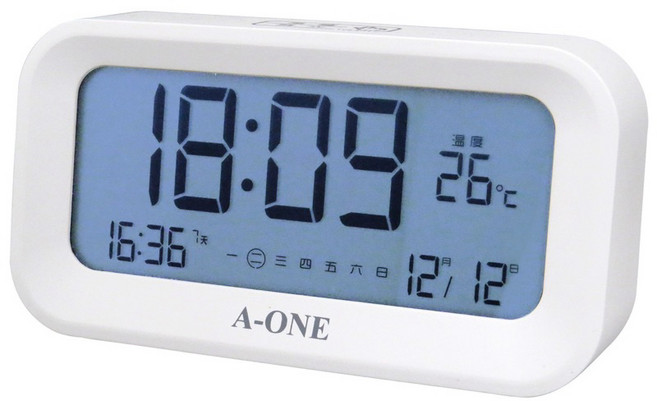 A-ONE TG-089 觸控式LCD多功能電子鬧鐘 清晰顯示 簡約時尚 貪睡功能, 咖啡色