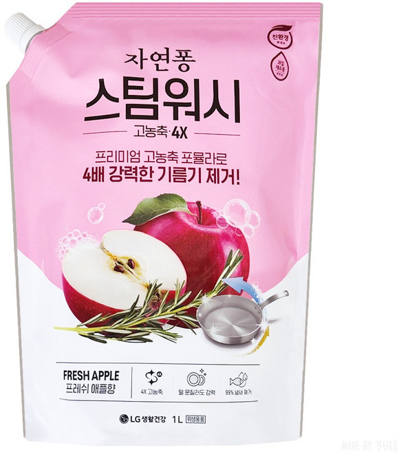 자연퐁 스팀워시 싱그러운 애플향 1L, 1개