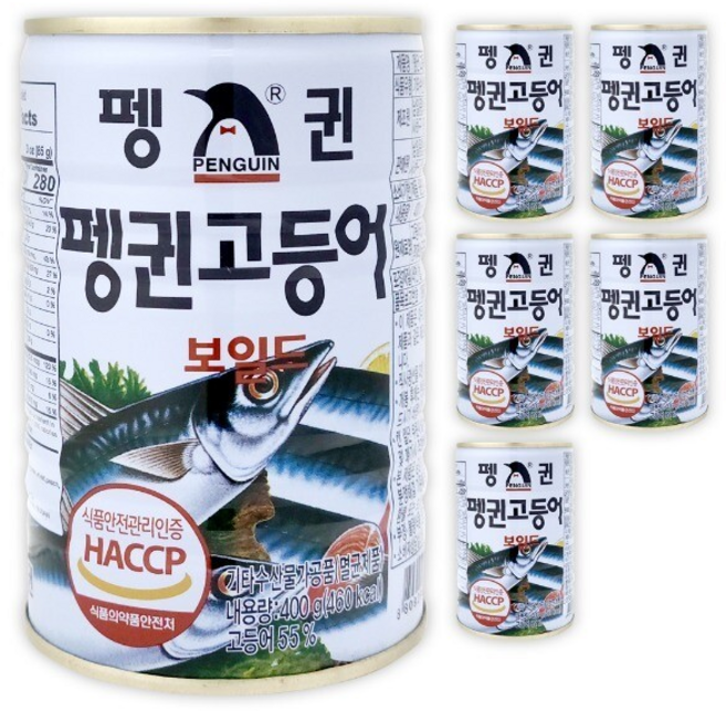 펭귄 고등어 통조림 보일드 팽귄 고등어캔 400g 6개