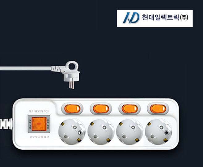 현대일렉트릭 개별스위치 16A 멀티탭 5구 HMP-5, 5m, 1개