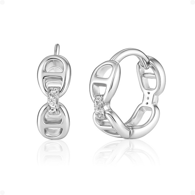 ARIN 실버925 샹달 체인 원터치 귀걸이 AOQ028