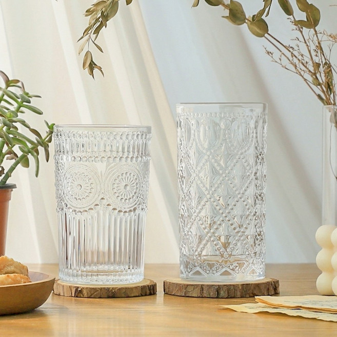 홈카페 빈티지 유리컵, (2009) 340ml, 1개