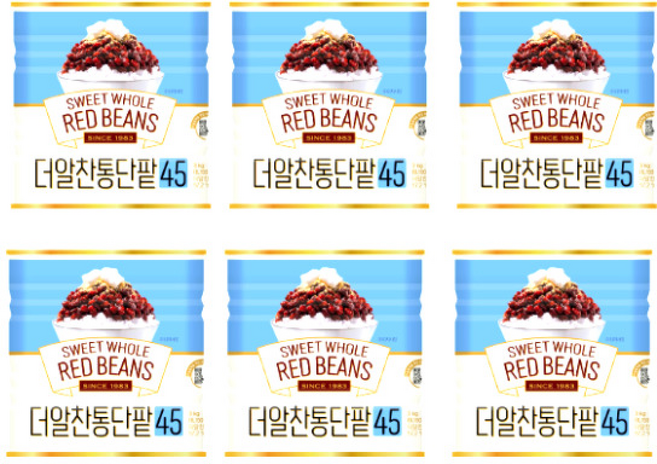 화과방 더알찬 통단팥 팥빙수팥 빙수팥, 3kg, 6개