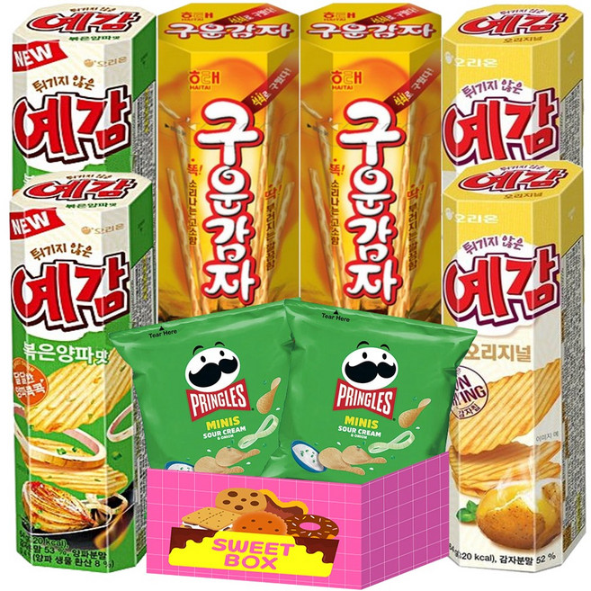 감자스낵 세트 예감 오리지널2 예감 볶음양파2 구운감자2 프어2, 1세트, 348g