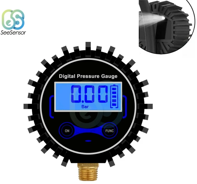 LCD 디지털 타이어 압력 게이지 자동차 바이크 오토바이 모니터 테스터 도구 백라이트 포함 0-200PSI 1/4NP, 01 0-200PSI, 02 With Light