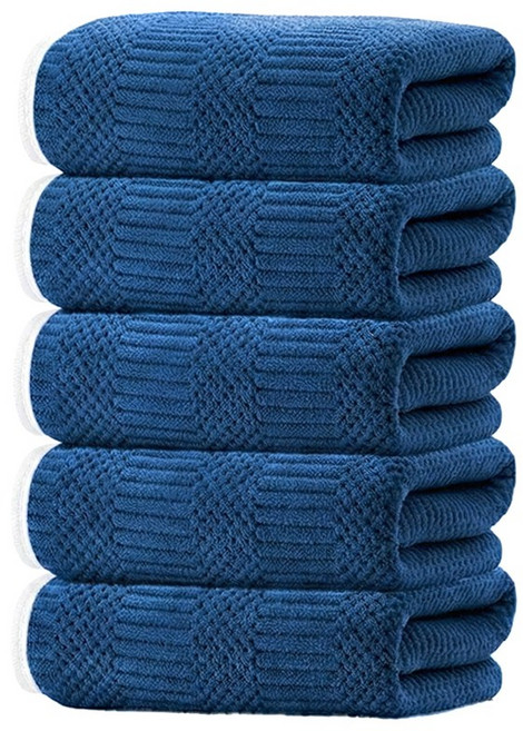 Craftsy 극세사 호텔 수건 40수 사계절용 세면 바스타올 먼지없는 속건 타월, 5개, 딥네이비