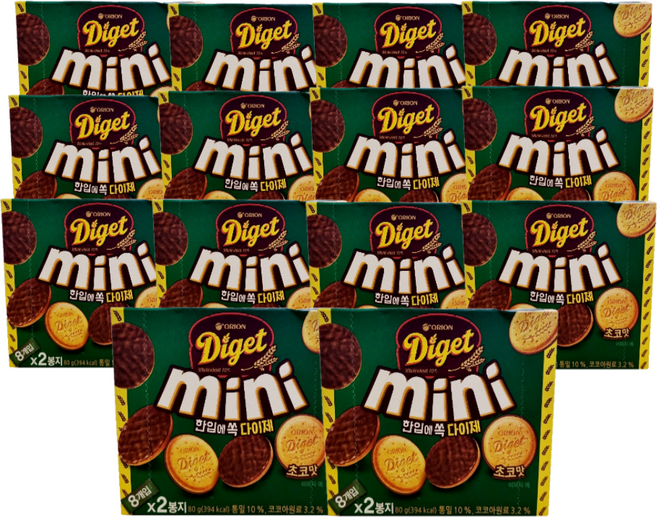 오리온 한입에쏙다이제 초코맛 80g x 7개, 14개