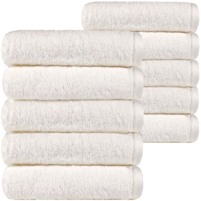 [주주] 60수 코마사 항균 호텔수건 200g, 10개, 화이트