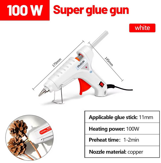 스프레이건 산업용 가정용 핫 건 11mm 100W 글루건 사용 수리 전기 DIY 온도 글루스틱 도구 미니 열 멜트, 1개