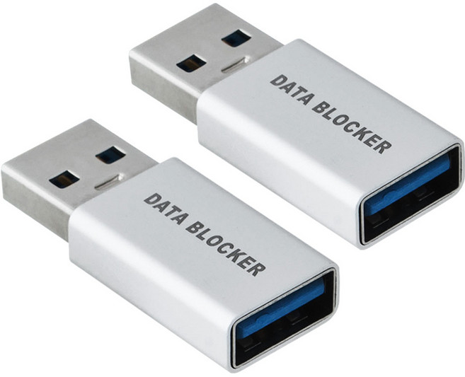 FORT LEE 베이직 USB DATA BLOCKER 실버2개 주스재킹 해킹 방지 데이터 차단기