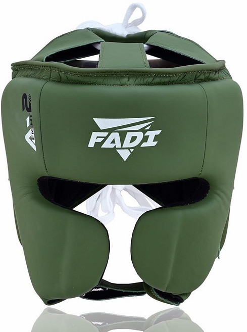 Fadi Sports Authentic Series A2 복싱 헤드기어 - MMA 킥복싱 무에타이 가라데 무술 및 태권도의 어린이 및 성인용 프리미엄 가죽 헤드 가드 (, 1개, 초록색
