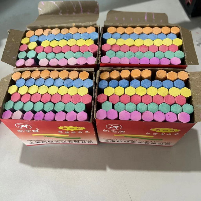 兒童無塵六角粉筆，易握不易斷，適合教學書寫, 1個, 4彩+1個筆套, 4彩