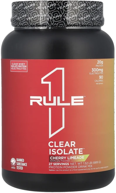 새해 건강을 선물하세요 Rule One Proteins Clear Isolate™ 체리 라임에이드 689g(1.52lb) 특별관리진행, RuleOneProteinsClearIsolate체리라, 1개 - 쿠팡