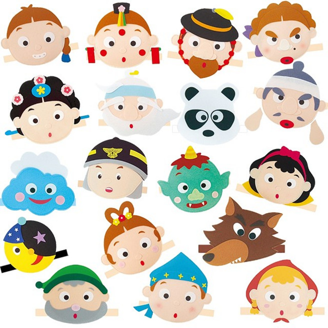 청양 역할놀이머리띠 가면띠 반가면띠 동물 직업구성머리띠 /가족구성머리띠/동물구성역할놀이머리띠/ 동물구성 역할놀이가면띠 명작동화역할놀이/전래동화머리띠, 명작동화머리띠, 초록모자난쟁이, 1개