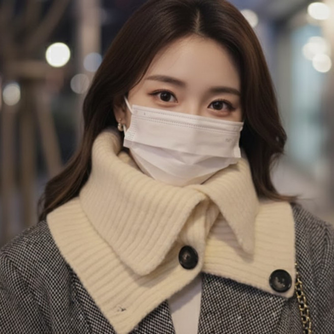 GANJI난다 여성 겨울 니트 바라클라바 넥워머