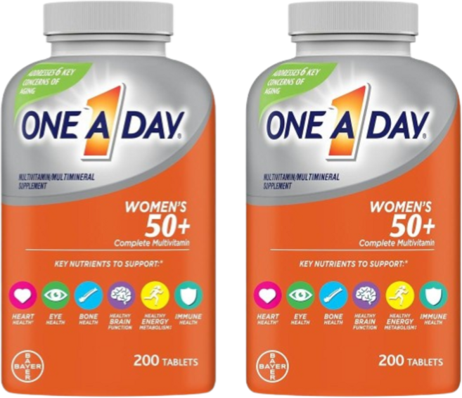 ONE A DAY 50세 이상 여성용 종합비타민 200정 2 개, 2개
