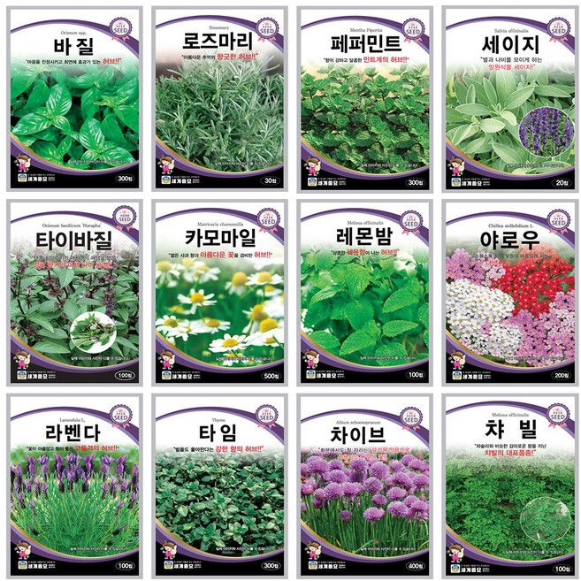 허브씨모음 허브씨앗 유칼립투스씨앗 바질씨드 라벤더씨앗 페퍼민트 스테비아 레몬밤, 1006 카모마일 500립, 1개