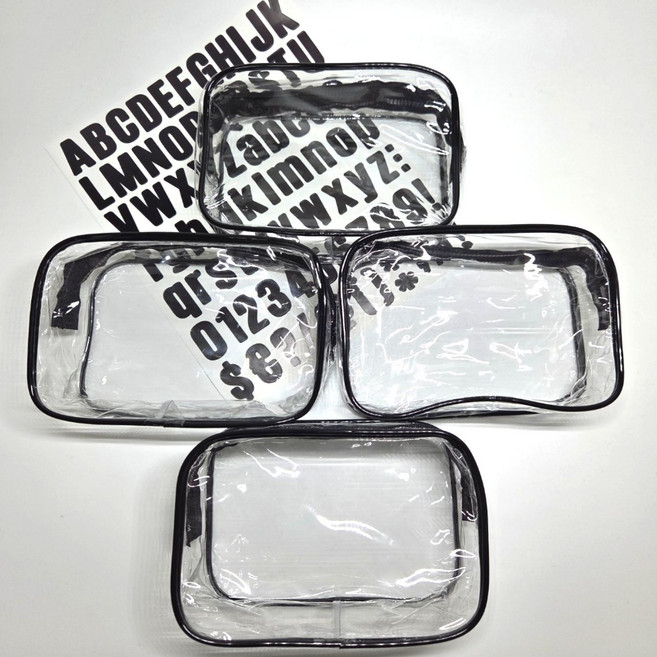 잇즘 PVC 투명 사각 파우치 중형 세트