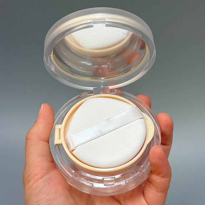 포포라운지 쿠션 팩트 케이스 diy 클리어 에어쿠션 공병 BB크림 화장품 용기, 1개, 원형무광투명