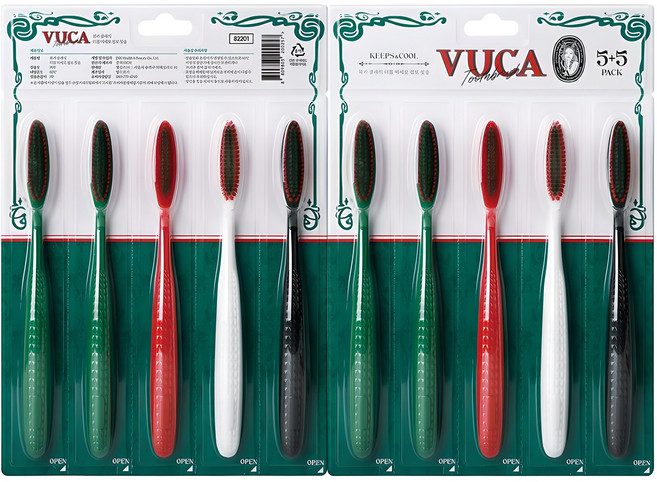 뷰카 클래식 더블 미세모 점보 칫솔, 10개입, 1개