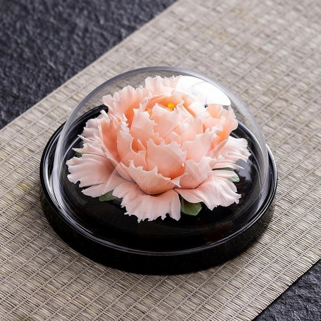패시브 디퓨저 라믹 플라워 아로마테라피 - 사무실 책상 가정 요가 위한 정교한 장식 에센셜 오일 견고한 선물 상자 포장 핑크 피오니 [호환], 복숭아 작약