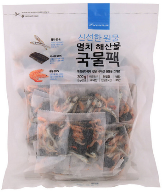 이어수산 멸치 해산물 다시팩 15g*20입, 300g, 1개
