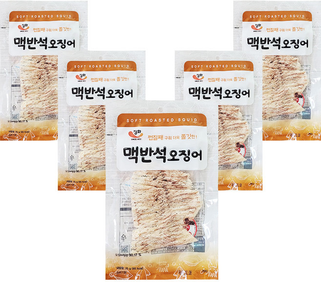 [푸드원스토어] 정화식품 맥반석 오징어 35g, 5개