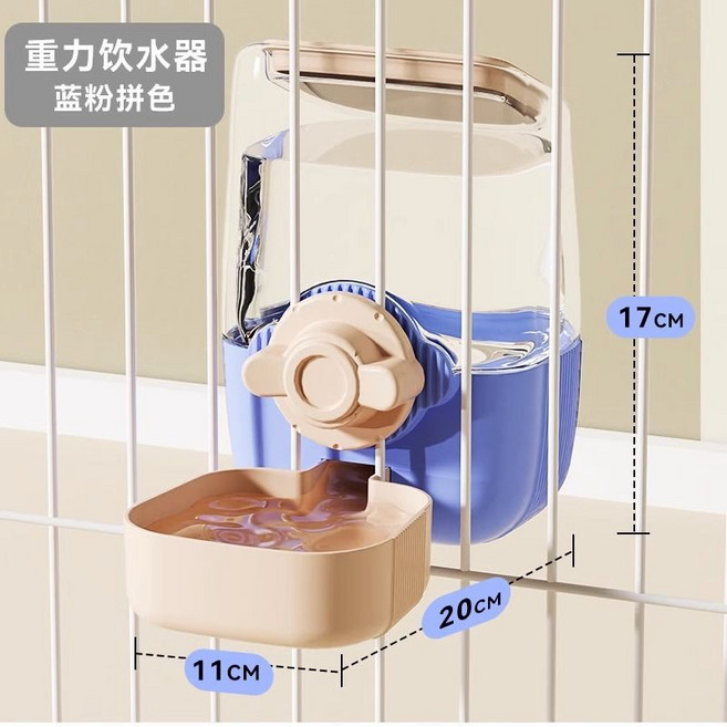嬉皮狗 寵物掛式自動飲水機 飲水器, 2024最新升級款 活力藍飲水器 1L,寵物飲水器認準嬉皮狗, 1個