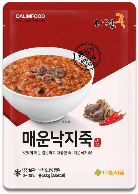 다림죽 매운낙지죽, 10개, 500g