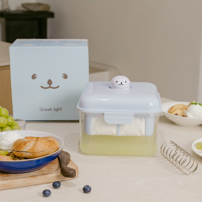 그릭라이트 유청분리기 그릭요거트 제조기 특허받은 스크류, 1개, 밀크블루