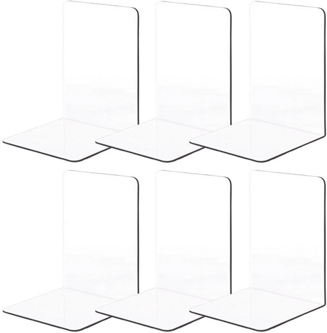 올굿리빙 L자 북엔드 6개, 투명