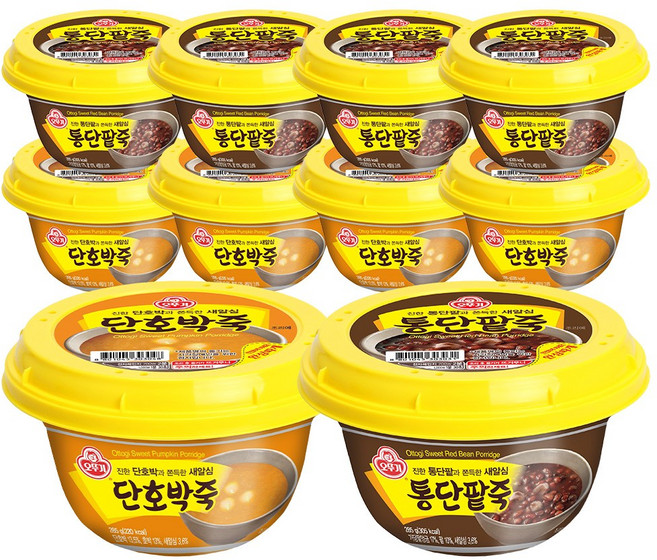 오뚜기 용기죽 285g 총 10개 혼합무배/통단팥5+단호박5/간편보양, 1개