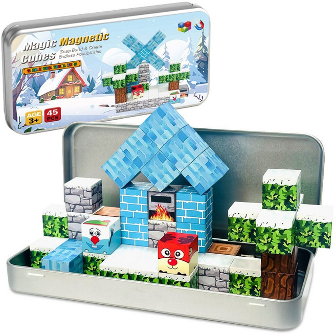 토이머스 마크월드 스노우 자석 블럭 45p, 1개