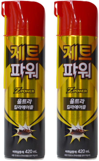 제트파워 울트라 킬라 에어졸 420ml 바퀴벌레 바퀴약, 2개