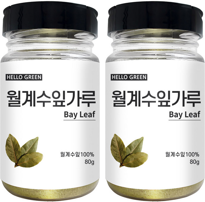 헬로우그린 월계수잎 가루 향신료 통, 2개, 80g