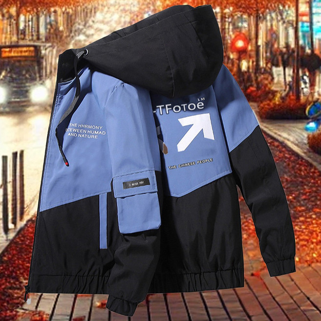 하이로나 커플 바람막이 코디 남성 운동 후드자켓