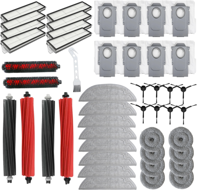 퓨어퍼스트 로보락 S8 MaxV Ultra 소모품 물걸레 더스트백 브러쉬 호환, 1세트, 1년 풀패키지