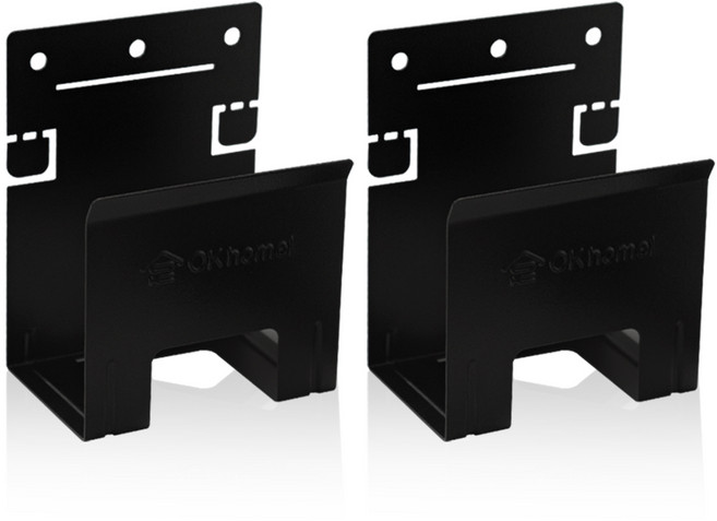 벽걸이티비선정리 무타공 공유기 셋톱박스 거치대, 셋아트 대 블랙 2개