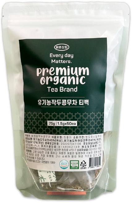맑은상회 유기농 작두콩무차 티백, 1개, 50개입, 1.5g