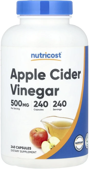 Nutricost 애플 사이다 식초 500mg 캡슐 240정, Nutricost애플사이다식초500mg캡슐240정, 1개 - 쿠팡